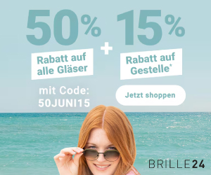 50% Rabatt auf Gläser + 15% Gestelle